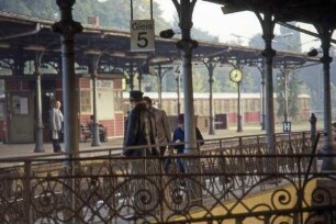 Berlin Wannsee Fernbahnsteig Reisende elTw Baureihe 475