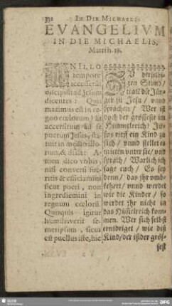 Evangelium In Die Michaelis, Matth. 18