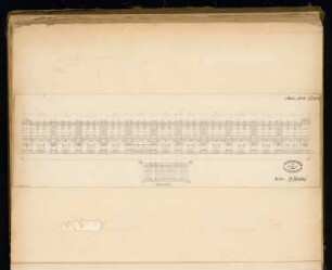 Bahnhof Börse der Stadtbahn, Berlin Monatskonkurrenz Oktober 1878: Aufriss Seitenansicht, Innenansicht der Fensterwand (Ausschnitt)