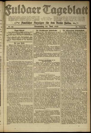 Ausgabe vom Donnerstag, den 24. Juni 1920.
