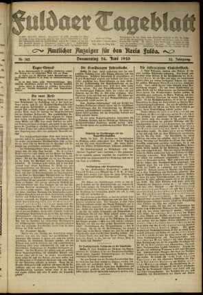 Ausgabe vom Donnerstag, den 24. Juni 1920.