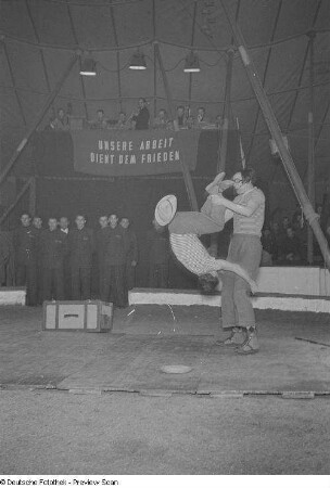 Zirkusdarbietung von Clowns