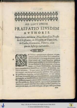 Ad Lectorem Praefatio Eiusdem Authoris.