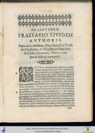 Ad Lectorem Praefatio Eiusdem Authoris.
