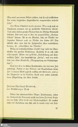 Johann Christoph Friedrich, der Bückeburger Bach