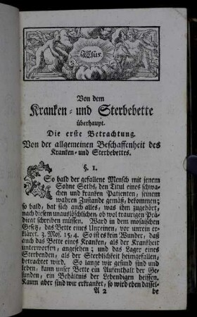 Von dem Kranken- und Sterbebette überhaupt.
