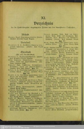 VI. Verzeichnis der im Handelsregister eingetragenen Firmen aus den benachbarten Ortschaften