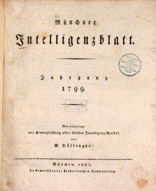 Münchner Intelligenzblatt, 1799 (1823)