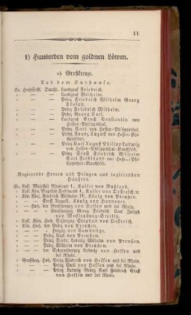 1) Hausorden vom goldnen Loewen.