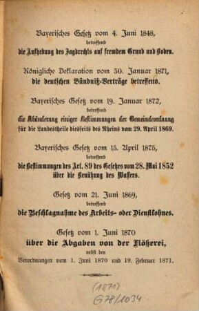 Bayerisches Gesetz vom 4. Juni 1848, betreffend die Aufhebung des Jagdrechts auf fremdem Grund und Boden