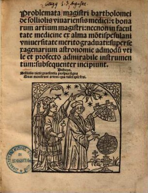 Problemata magistri bartholomei de solliolis ... : super sexagenarium astronomie ... instrumentum
