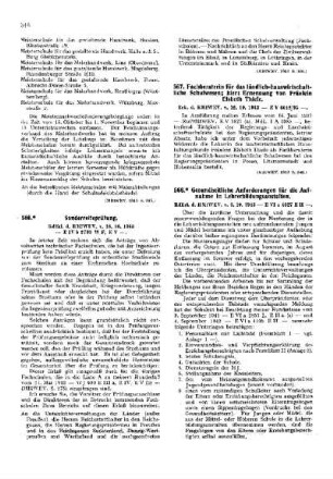 Fachberaterin für das ländlich-hauswirtschaftliche Schulwesen; hier: Ernennung von Fräulein Elsbeth Thiele : [Erziehung] ; [Für das Reich] ; [Amtliche Erlasse] ; [Amtlicher Teil]