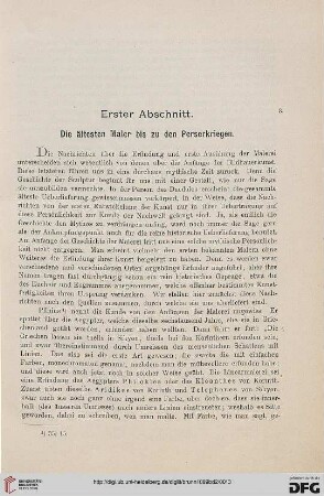 Erster Abschnitt: Die ältesten Maler bis zu den Perserkriegen
