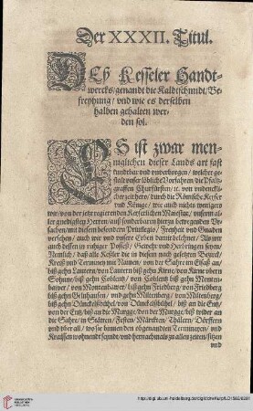 Titul XXXII Deß Kesseler Handtwercks