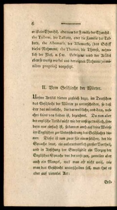 II. Vom Geschlecht der Wörter.
