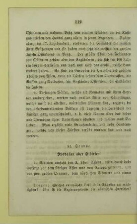 51. Stunde. Nordasien oder Sibirien