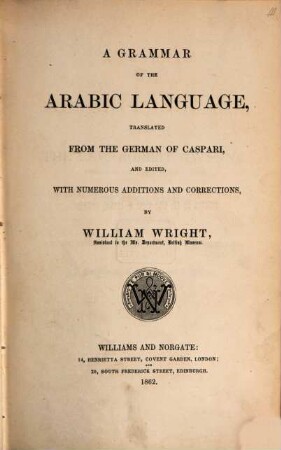 A grammar of the Arabic language, 1