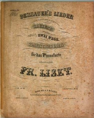 Dessauer's Lieder ... : für d. Pianoforte übertr., 1. Lockung. - 10 S. - Pl.Nr. 139