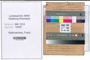 Entnazifizierung Franz Rathmachers , geb. 18.06.1894 (Postassistent)