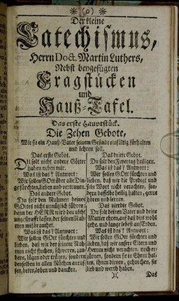 Der kleine Catechismus, Herrn Doct. Martin Luthers