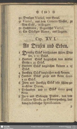 Cap. XV[I]I. An Drusen und Erden