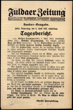 Ausgabe vom Donnerstag, den 08. April 1915.