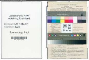 Entnazifizierung Paul Sonnenberg , geb. 04.12.1899 (Schlosser)