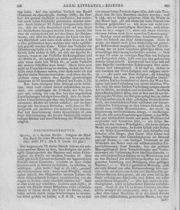 Religion der Bibel. Ein Buch für jeden Menschen von Sinn und Gefühl. Gotha: Becker 1826