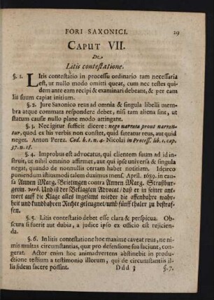 Caput VII. De Litis contestatione.