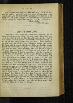 Aus einem andern Briefe