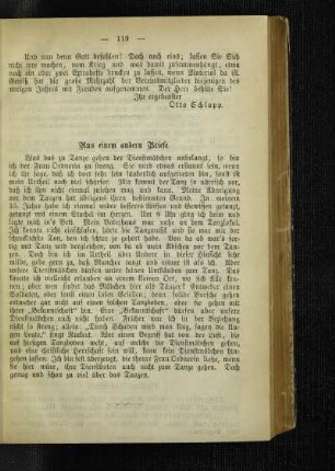 Aus einem andern Briefe