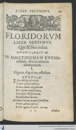 In Sanctissimam Eucharistiam, Divini Amoris Alimentum