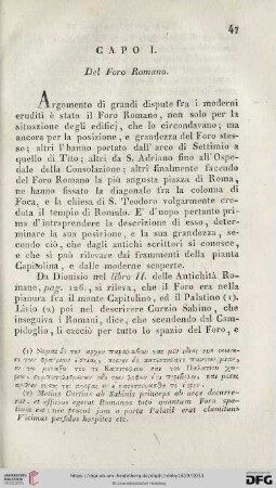 Capo I: Del Foro Romano