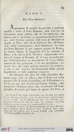 Capo I: Del Foro Romano