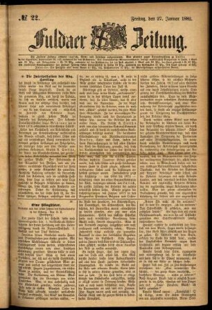 Ausgabe vom Freitag, den 27. Januar 1882.