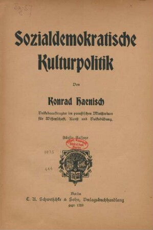 Sozialdemokratische Kulturpolitik
