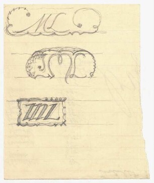 Kalligrafie- und Monogrammstudien : Studien zu M L
