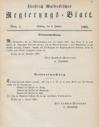 5. Januar-28. Dezember = Nro. 1-34