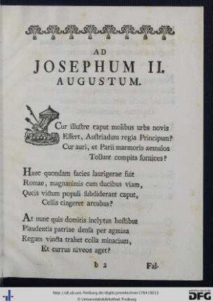 Ad Josephum II. Augustum.