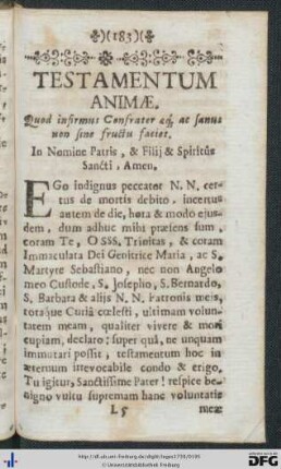 Testamentum Animae.