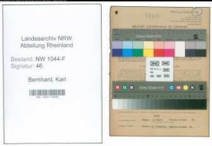 Entnazifizierung Karl Bernhard , geb. 28.03.1905 (Steuersekretaer)