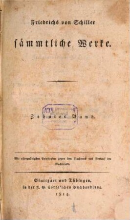 Friedrich von Schillers sämmtliche Werke. 10