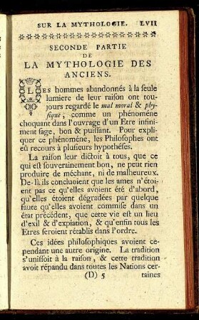 Seconde Partie De La Mythologie Des Anciens.