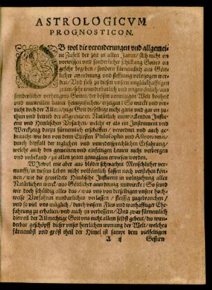 Astrologicum Prognosticon.