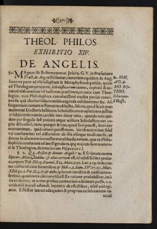 Theol. Philos. Exhibitio XIV.