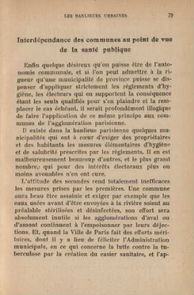 Interdépendance des communes au point de vue de la santé publique