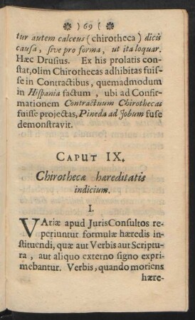 Caput IX. [i.e. X.] Chirothecae haereditatis indicium.
