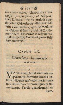 Caput IX. [i.e. X.] Chirothecae haereditatis indicium.