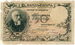 Geldschein, 50 Pesetas, 19.3.1905