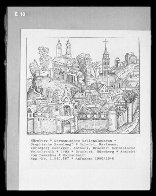 Liber Chronicarum & Schedelsche Weltchronik & Nürnberger Chronik — Ansicht von Damaskus, Folio 272recto